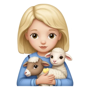 Mary had a little lamb holding a lamb  sticker