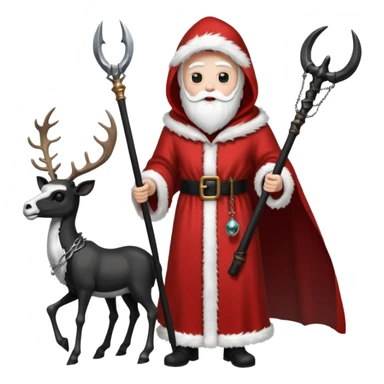 the Grim reaper dressed as Santa.... What gifts would be in his Sleigh.... What would his Sleigh likely look like.... Would the reindeer be skeletons, or ordinary reindeer? sticker