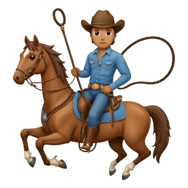 Cowboy riding a horse with whip sticker