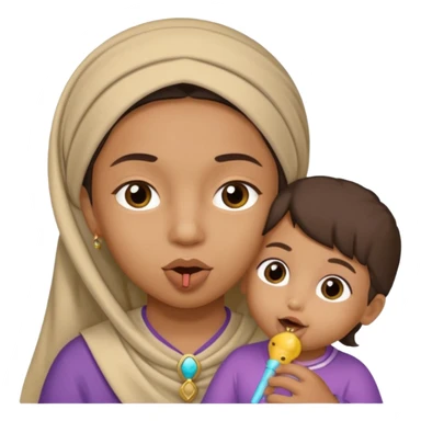 Muhhamad and Aisha Muhhamad old man little girl with binkie in mouth sticker