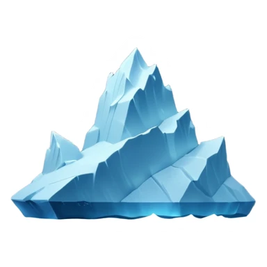 A 3D iceberg in Apple Memoji style, no face, smooth and glossy, floating in dark ocean at night, soft moonlight, subtle reflections, minimal style. A tiny ship in the distance approaching. Pixar-style render, cinematic and clean.
 sticker