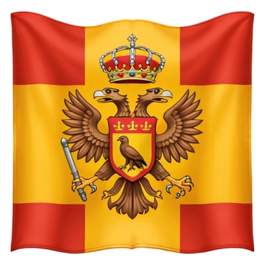 Bandera de españa actual con un águila marrón en el escudo sticker