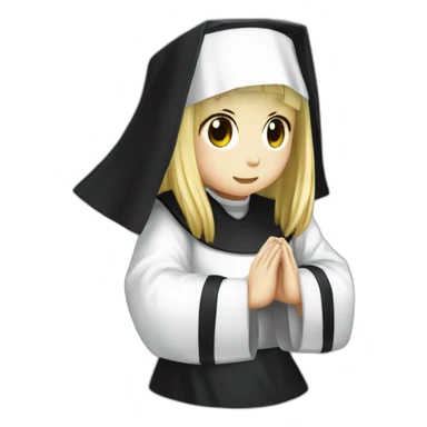 Misa Amane from death note dressed as a nun and praying sticker