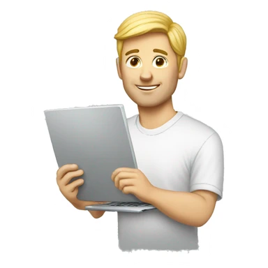 white men with loptop sticker