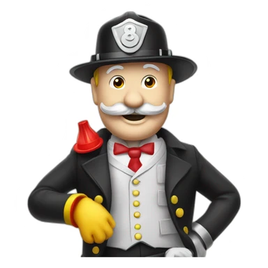 Mr monopoly the fireman sticker