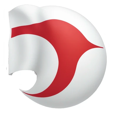 Generate an emoji flag of the Turkish Republic of Northern Cyprus, featuring two red horizontal stripes near the top and bottom edges on a white background, with a red crescent and star centered between the stripes. sticker