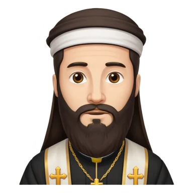 orthodox priest with dark brown long hair and beard  sticker