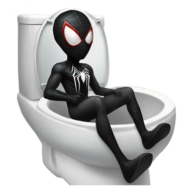 Black Spider- Man in a toilet sticker
