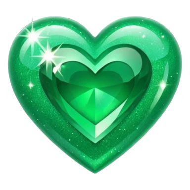 Green Heart with green sparkles sticker
