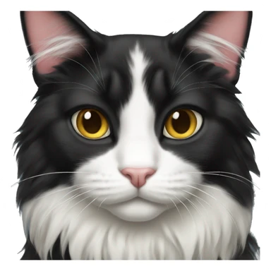 Long haired tuxedo cat  sticker