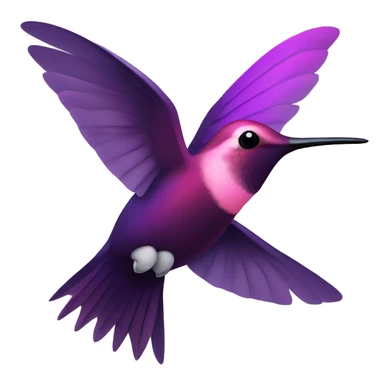 Flying dark purple and pink coloured hummingbird sticker