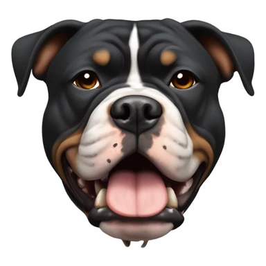 99% Black American Bully with crooked brown eyes sticker
