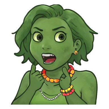 girl with hands crossed around neck screaming sticker