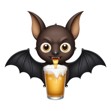 black bat drinkig sprite sticker