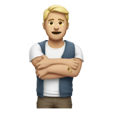 man with broken arm plaster sticker