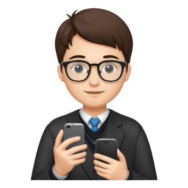 student holding a smartphone sticker