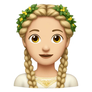 ukrainian woman with braid wreath sticker