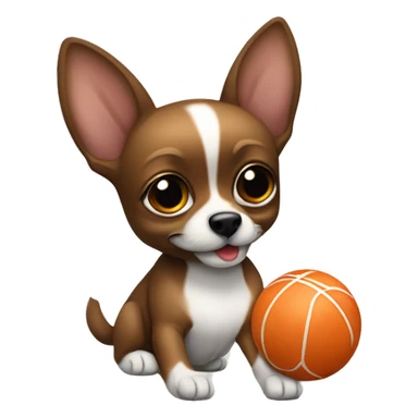 cihuahua marrone che gioca con una pallina sticker