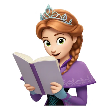 princess Anna of Arendelle reading a boo sticker