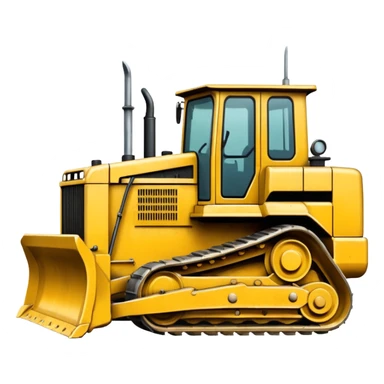 Design a bulldozer truck with a large front blade sticker