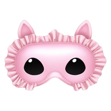Light pink Frilly satin sleep mask no eyes sticker