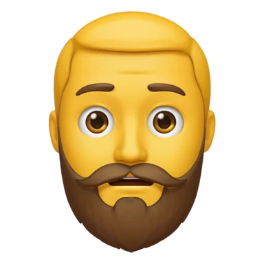 emoji with one side having a sad face and a beard, and the other side having a happy face and no beard sticker