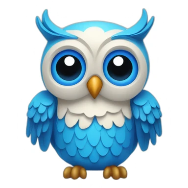 UN BUHO AZUL DANDO LAS GRACIAS sticker