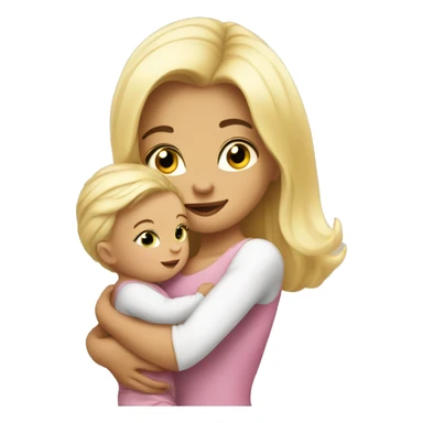 baby hug mommy blonde sticker