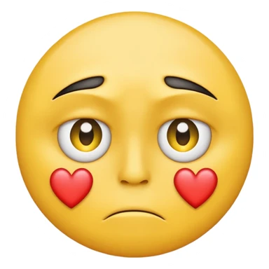 A yellow circular frowning Face with a heart above one eye and a tear under the other sticker