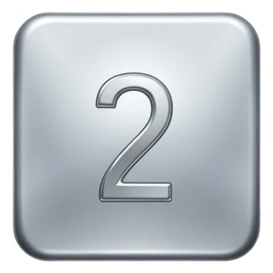 Make a square icon for a paid subscription, silver, and the number 2. sticker