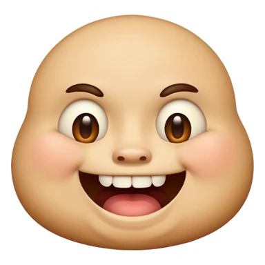 Fat emoji face with stupid look on its face, smiling with one front buck tooth. Not like one tooth missing but as if just one had grown instead of two sticker