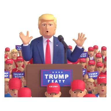 Donald Trump speaking at a rally sticker