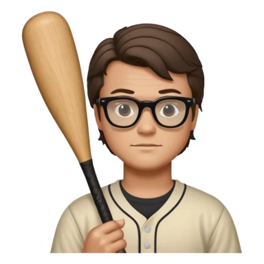 Steve Harrington from stranger things with the black non see through glasses and bat sticker