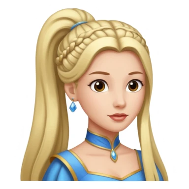 princess hildegard from  sofia the first with long hair with high ponytail sticker