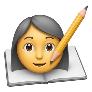 Emoji pencil writing on paper sticker