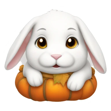 autumn cozy white rabbit sticker