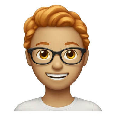 ginger girl with light eyes braces and glasses sticker