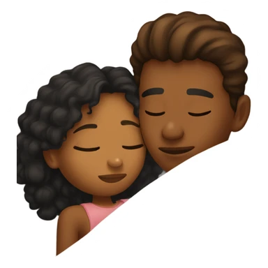 Kissing a brown girl goodnight on the forehead as she lays in bed sticker