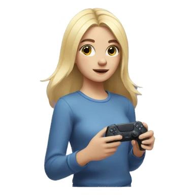 Blonde girl playing with a PS5 DualSense  sticker