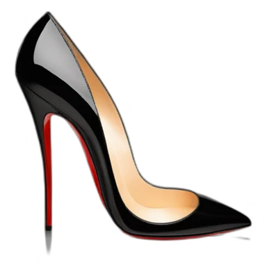 One WEDGE heel LOUBOUTIN black leather PATENT sticker