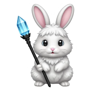 Bunny with black wand cristal  sticker