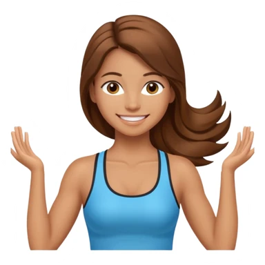 Pilates girl tan skin and brown long hair  sticker