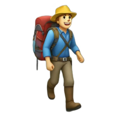 caminando y explorando en la montaña sticker