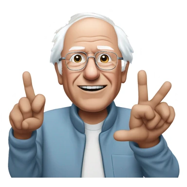 Bernie sanders giving peace sign sticker