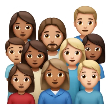 A group of people listening to Jesus sticker
