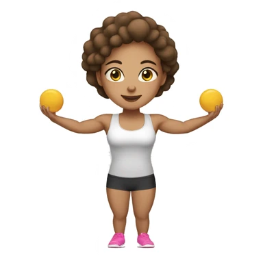 light skin color women lifing weight  sticker