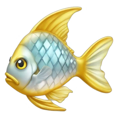 Gold and diamond fish jewel sticker