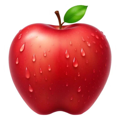 Cinematic Realistic Apple Emoji, Fresh and vibrant, with a crisp, red skin glistening with droplets of water. The smooth, shiny surface catches the light, while the green stem adds a natural touch. Soft glowing outline, capturing the essence of health, sweetness, and freshness in a crisp apple! sticker