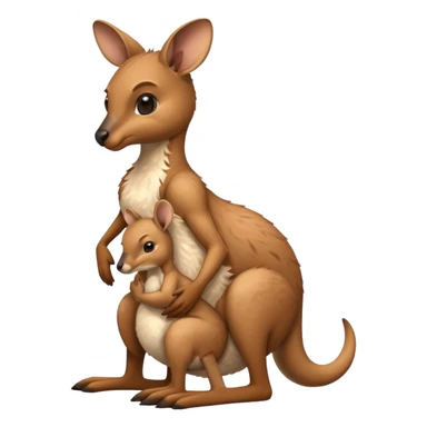 A kangaroo which has its baby kangaroo in its pouch sticker