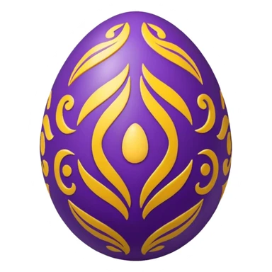 decor egg, symmetry simple pattern, purple and yellow sticker
